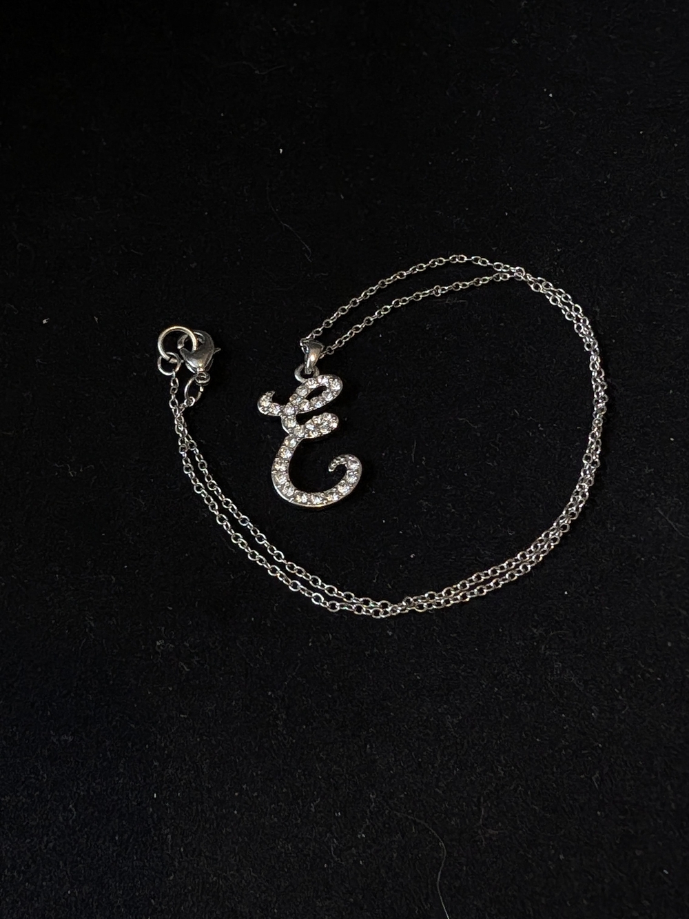 E Initial Pendant Necklace - Silver Color
